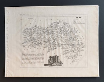 Orne - Original 1841 French department map