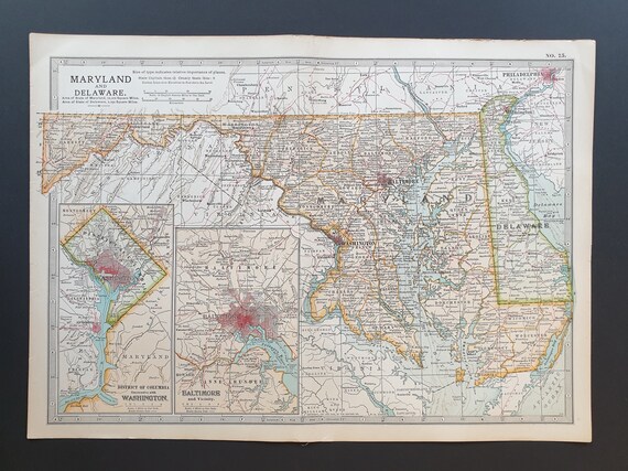 Maryland and Delaware - Original 1902 map