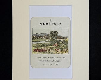 Carlisle - Original Vintage Counties of England Card in Mount
