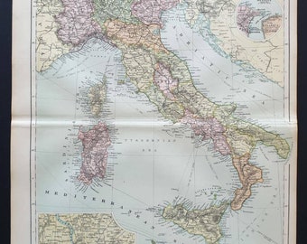 Italy - Original 1908 map