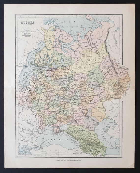 Russia in Europe - Original 1902 map