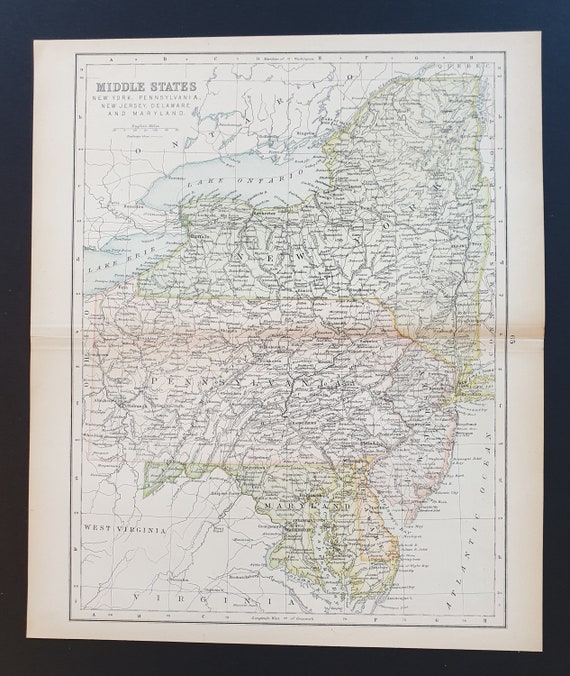 Middle States - Original 1898 map