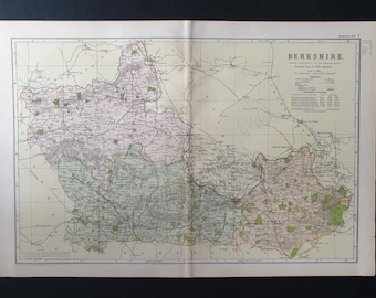 Berkshire - Original 1900 Large Antique County map