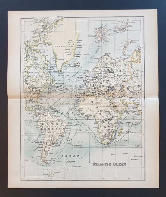 Atlantic Ocean - Original 1898 map
