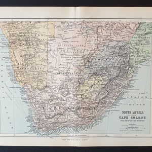 South Africa including the Cape Colony - Original 1902 map