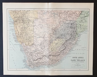 South Africa including the Cape Colony - Original 1902 map