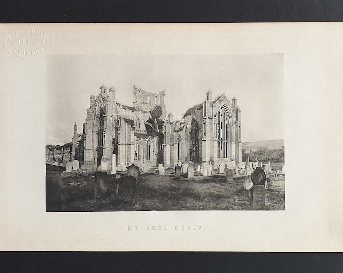 Melrose Abbey - Original 1897 Scottish print