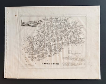 Haute Saone - Original 1841 French department map