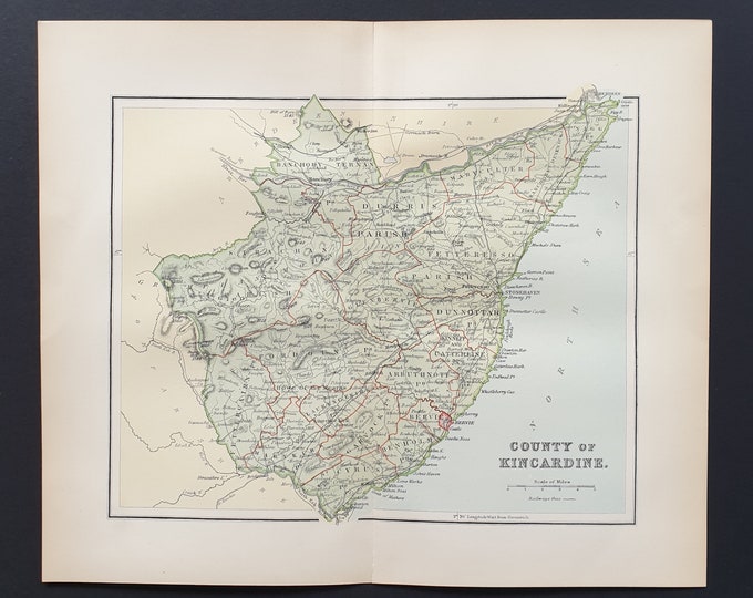 County of Kincardine - Original 1897 County map of Scotland