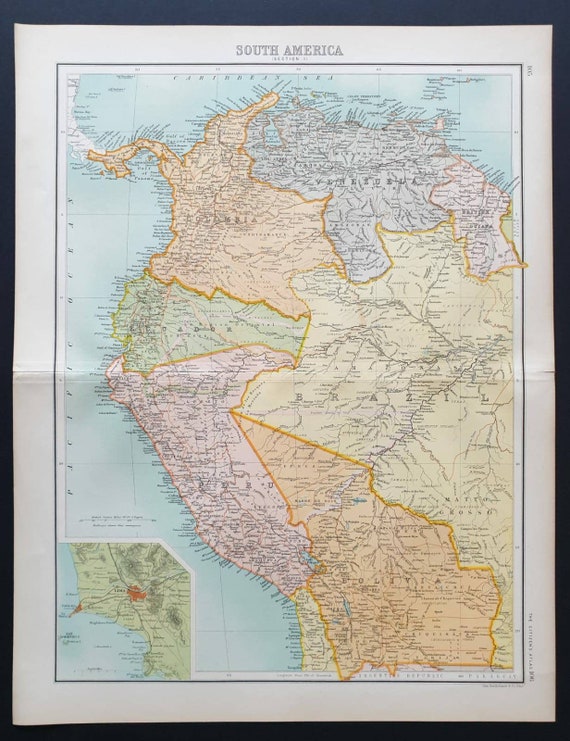 Original 1899 map - South America Section 1