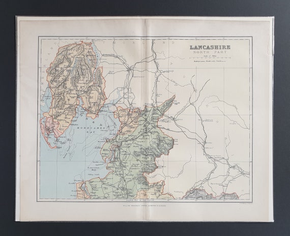 Lancashire (North) - Original 1893 County map