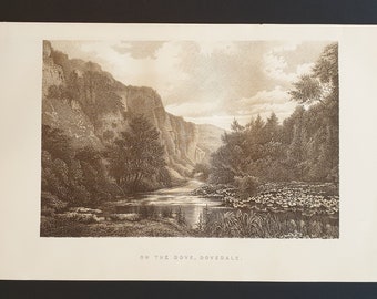 On the Dove, Dovedale - Original 1895 print