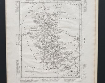 Loire - Original 1854 French department map