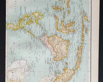 Indian Archipelago - Original 1899 Map | Antique Map Wall Art