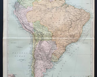 South America - Original 1908 map