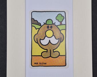 Mr Slow - Original Vintage Mr Men Card in Mount | Nostalgic Home Decor & Gift