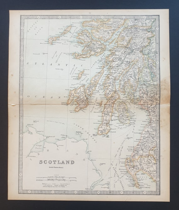 Scotland (South Western Section) - Original 1898 map