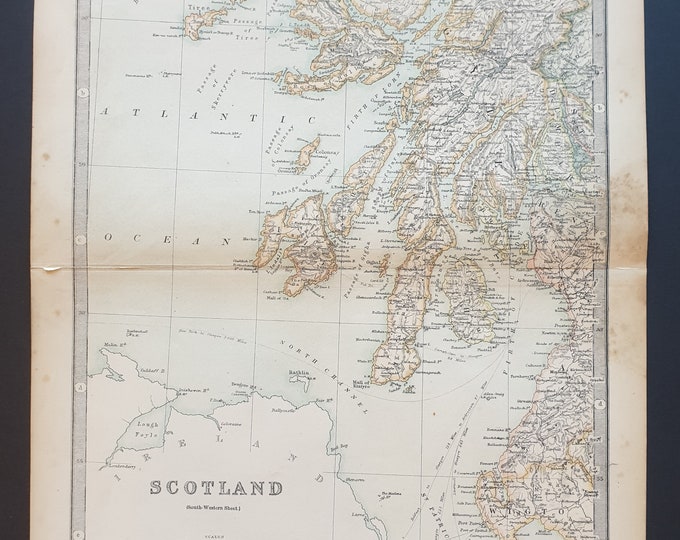 Scotland (South Western Section) - Original 1898 map
