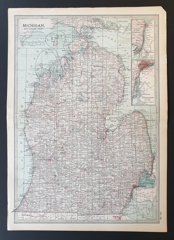 Michigan (Southern Part) - Original 1902 map