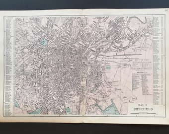 Plan of Sheffield - original 1884 map