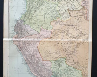 North Western South America - Original 1908 map