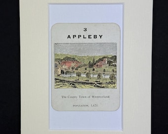 Appleby - Original Vintage Counties of England Card in Mount