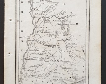 Drome - Original 1815 small French Department map