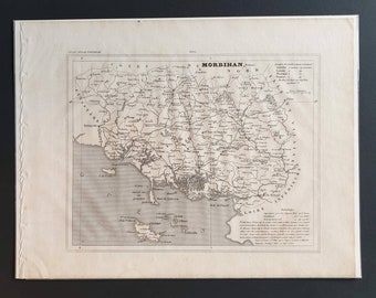 Morbihan - Original 1841 French department map