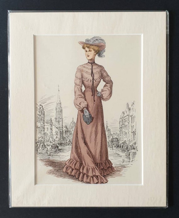 Original 1936 fashion print - Historical Costume