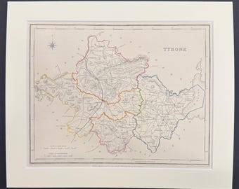 Tyrone - Original 1850 Hand Coloured Map
