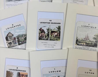 Original Vintage Counties of England Card in Mount - Cities & Towns I-M