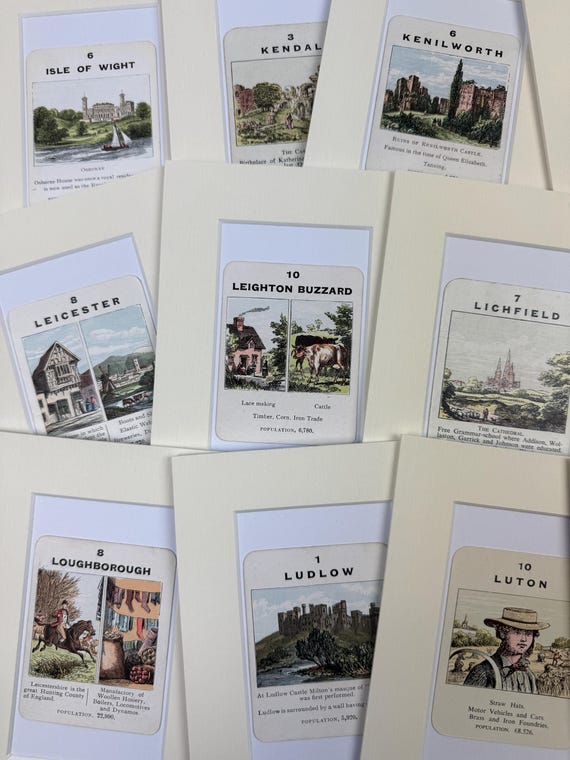 Original Vintage Counties of England Card in Mount - Cities & Towns I-M