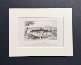 City Of Bristol, Gloucestershire and Somersetshire - Original 1843 Antique Print