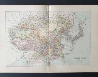Chinese Empire and Japan - Original 1903 map