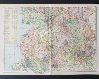 Yorkshire South East - Original 1901 Large Antique County map