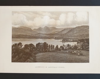 Lowwood and Langdale Pikes - Original 1895 print
