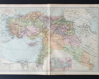 Turkey in Asia - Original 1908 map