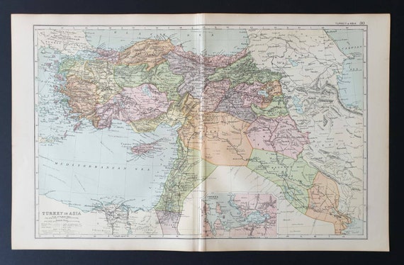 Original 1908 map - Turkey in Asia