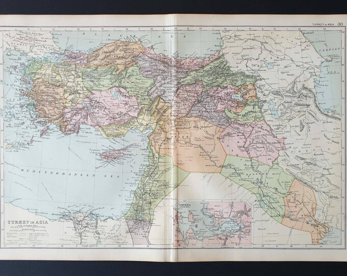 Original 1908 map - Turkey in Asia