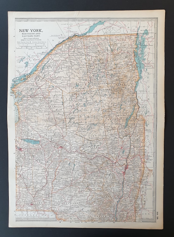 State of New York (Northern and Eastern Part) - Original 1902 map