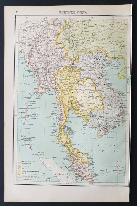 Original 1899 map - Farther India