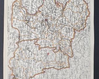 West Kent (New Divisions of County) - Original 1868 Zincograph map