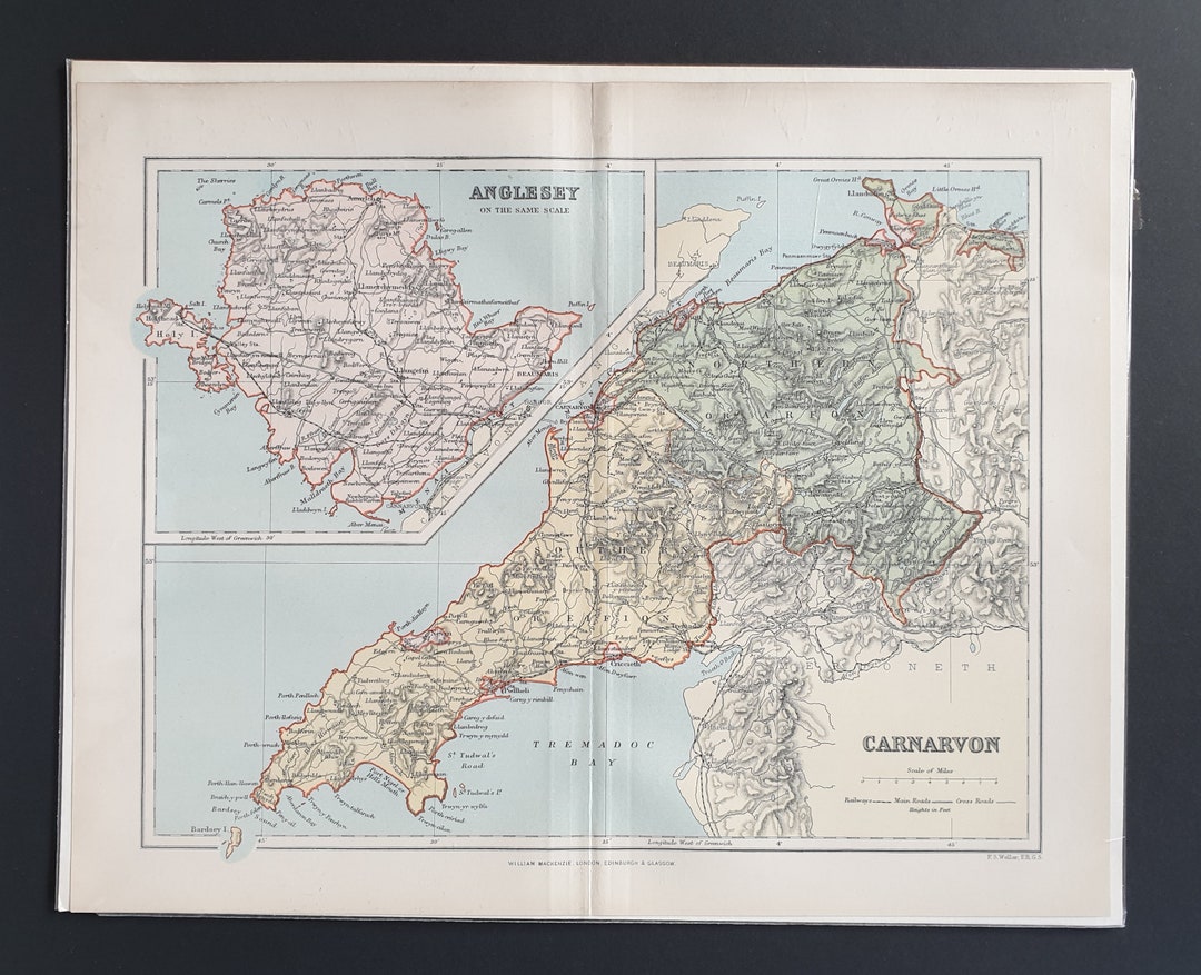 Carnarvon Original 1893 County Map Etsy