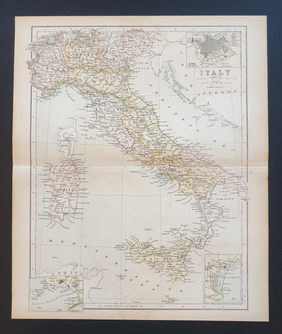 Italy - Original 1898 map