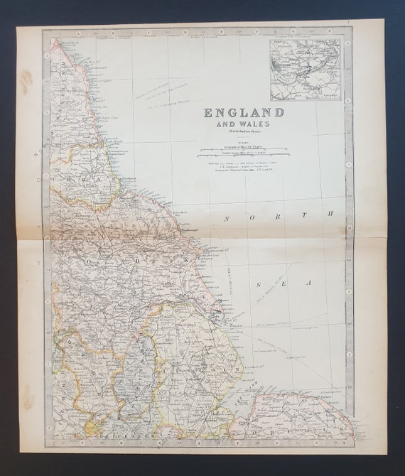 England and Wales (North Eastern Section) - Original 1898 map