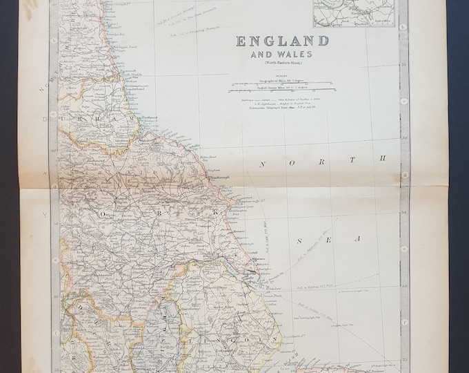 England and Wales (North Eastern Section) - Original 1898 map