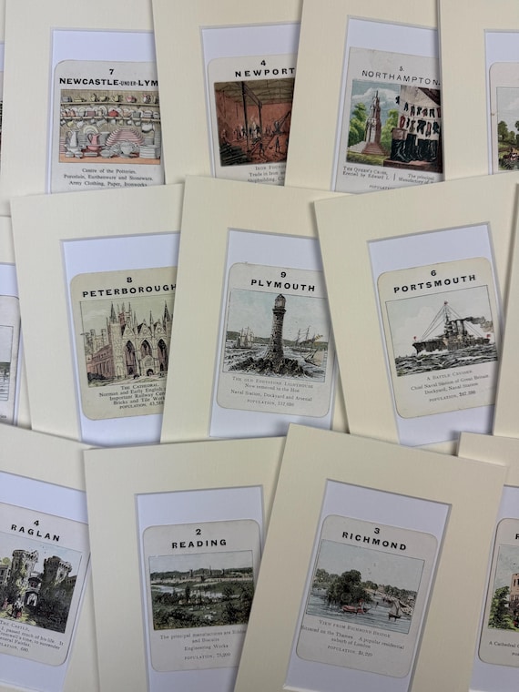 Original Vintage Counties of England Card in Mount - Cities & Towns N-R