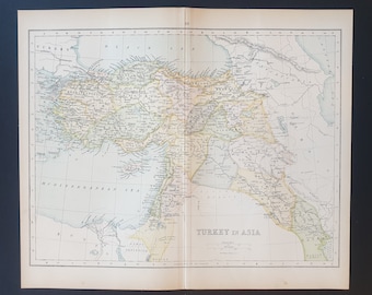 Turkey in Asia - Original 1898 map