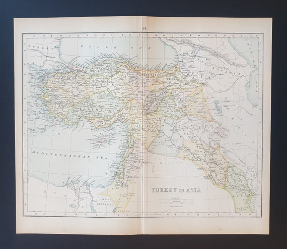 Turkey in Asia - Original 1898 map