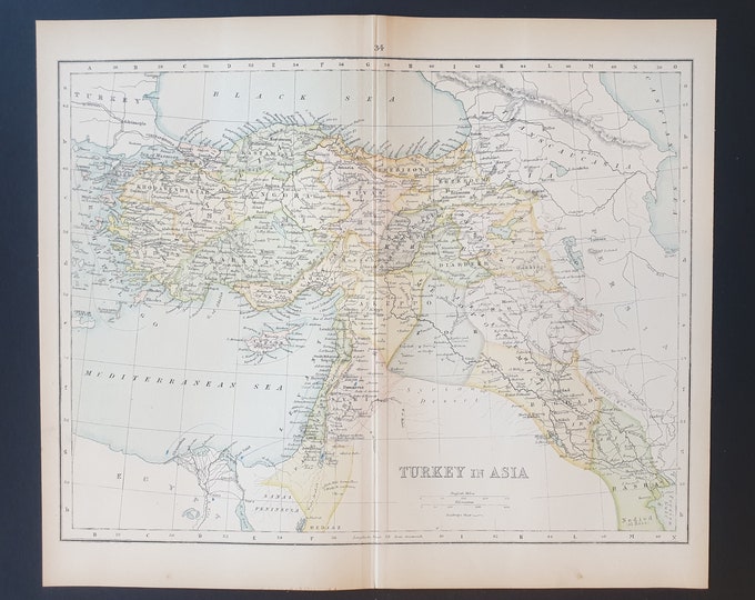 Turkey in Asia - Original 1898 map